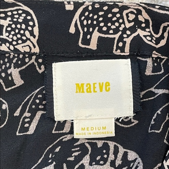 Anthropologie Maeve Noronha Wrap Dress Elephant Safari Novelty Print Black Sz M - Picture 6 of 15